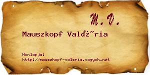 Mauszkopf Valéria névjegykártya